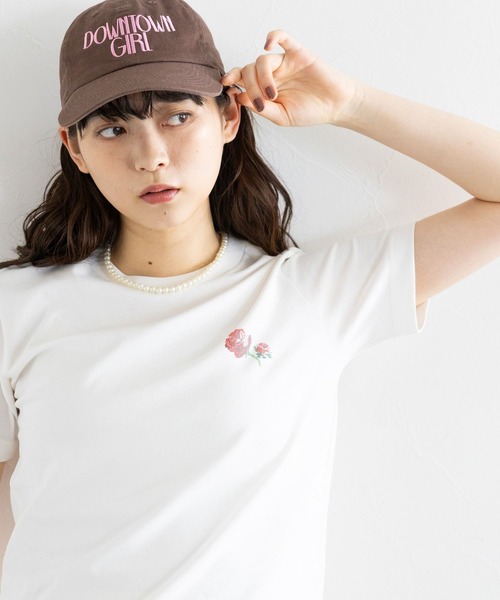 RAGEBLUE(レイジブルー)の「ピクセルフラワープリントTシャツ(Tシャツ/カットソー・レディース・ネイビー/ホワイト/ブラウン・FREE)」の11枚目の写真