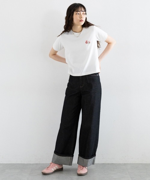 RAGEBLUE(レイジブルー)の「ピクセルフラワープリントTシャツ(Tシャツ/カットソー・レディース・ネイビー/ホワイト/ブラウン・FREE)」の16枚目の写真