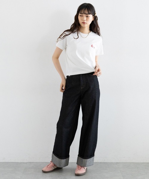 RAGEBLUE(レイジブルー)の「ピクセルフラワープリントTシャツ(Tシャツ/カットソー・レディース・ネイビー/ホワイト/ブラウン・FREE)」の17枚目の写真
