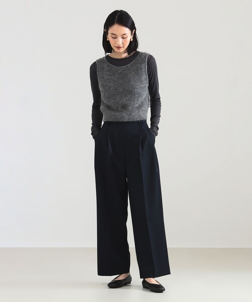 Demi-Luxe BEAMS（デミルクス ビームス）の「モヘヤ ニット ベスト（ベスト・レディース・ベージュ/グレー・ONE SIZE）」の3枚目の写真