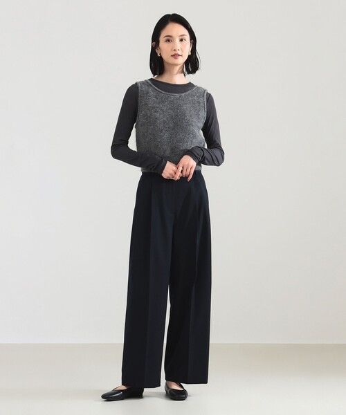 Demi-Luxe BEAMS（デミルクス ビームス）の「モヘヤ ニット ベスト（ベスト・レディース・ベージュ/グレー・ONE SIZE）」の4枚目の写真