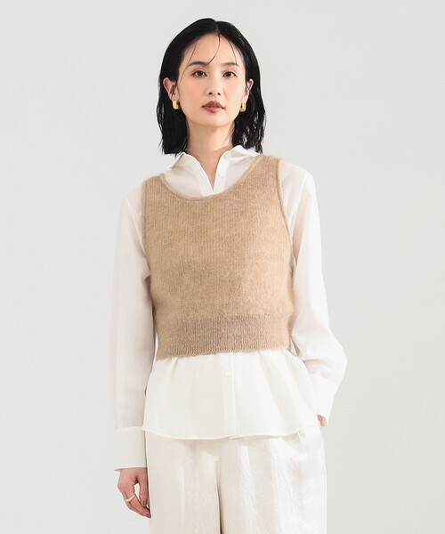 Demi-Luxe BEAMS（デミルクス ビームス）の「モヘヤ ニット ベスト（ベスト・レディース・ベージュ/グレー・ONE SIZE）」の8枚目の写真
