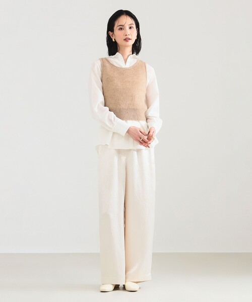 Demi-Luxe BEAMS（デミルクス ビームス）の「モヘヤ ニット ベスト（ベスト・レディース・ベージュ/グレー・ONE SIZE）」の10枚目の写真