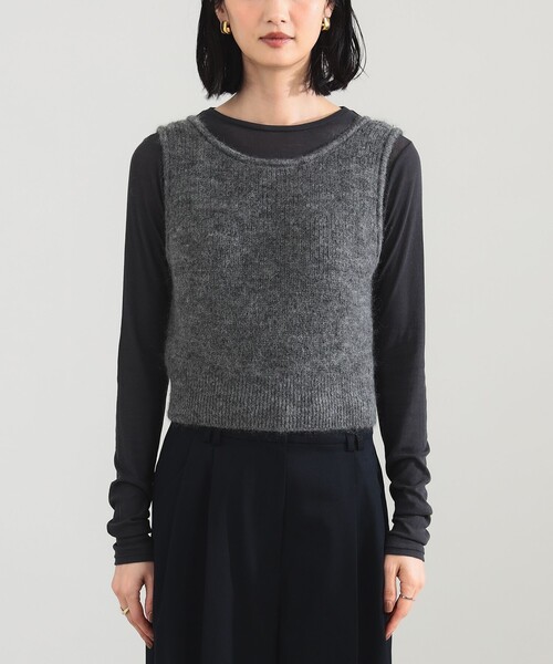 Demi-Luxe BEAMS（デミルクス ビームス）の「モヘヤ ニット ベスト（ベスト・レディース・ベージュ/グレー・ONE SIZE）」の13枚目の写真