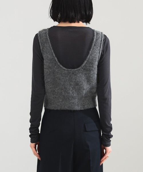 Demi-Luxe BEAMS（デミルクス ビームス）の「モヘヤ ニット ベスト（ベスト・レディース・ベージュ/グレー・ONE SIZE）」の15枚目の写真