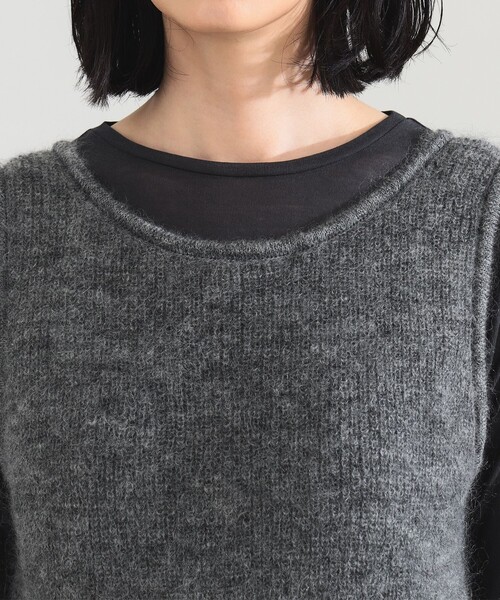 Demi-Luxe BEAMS（デミルクス ビームス）の「モヘヤ ニット ベスト（ベスト・レディース・ベージュ/グレー・ONE SIZE）」の16枚目の写真