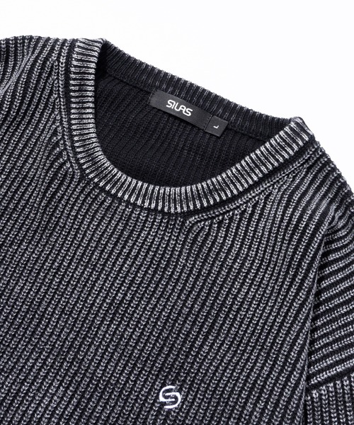 SILAS（サイラス）の「SULFUR DYED CREW NECK KNIT（ニット/セーター・メンズ・ネイビー/ブラック/ブラウン・L/M）」の7枚目の写真