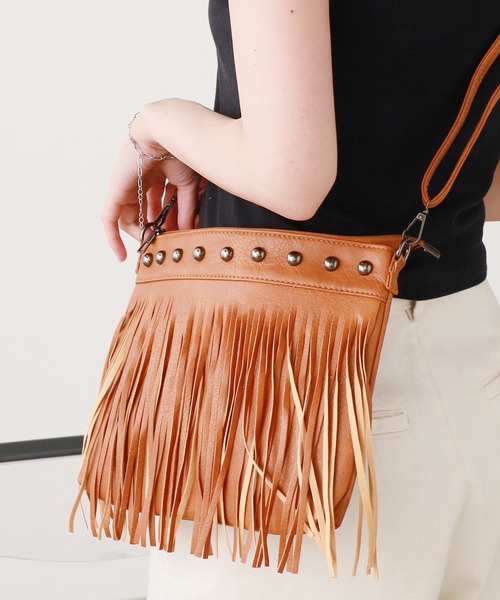 ROOPTOKYO(ループトウキョウ)の「Fringe Studs Mini Bag / フリンジスタッズミニバッグ(ショルダーバッグ・レディース・ブラック/ブラウン/ホワイト・FREE)」の12枚目の写真