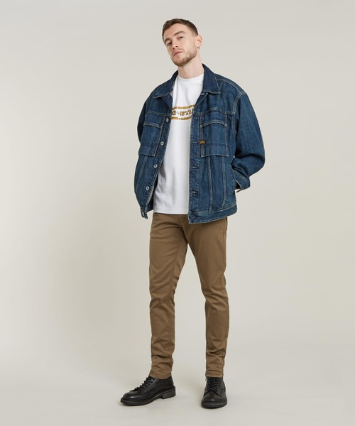 G-STAR(ジースター)の「Destroyed Old Skool Logo T-Shirt/グラフィックプリントクラシックロゴTシャツ(Tシャツ/カットソー・メンズ・ダークオリーブ/ダークブラック/ホワイト・X-LARGE/LARGE/MEDIUM/SMALL)」の9枚目の写真