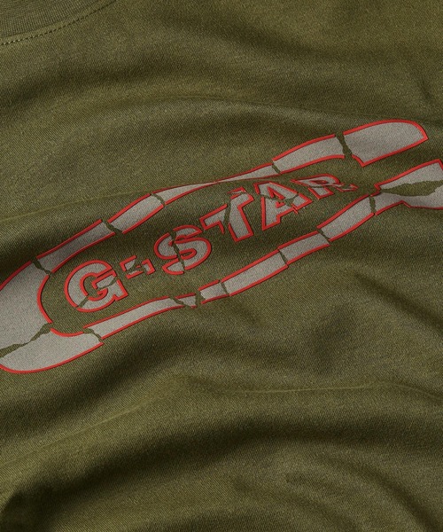 G-STAR(ジースター)の「Destroyed Old Skool Logo T-Shirt/グラフィックプリントクラシックロゴTシャツ(Tシャツ/カットソー・メンズ・ダークオリーブ/ダークブラック/ホワイト・X-LARGE/LARGE/MEDIUM/SMALL)」の6枚目の写真