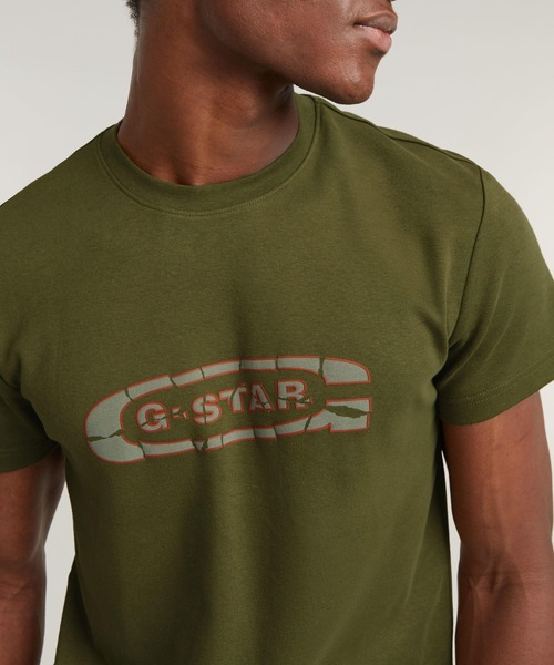 G-STAR(ジースター)の「Destroyed Old Skool Logo T-Shirt/グラフィックプリントクラシックロゴTシャツ(Tシャツ/カットソー・メンズ・ダークオリーブ/ダークブラック/ホワイト・X-LARGE/LARGE/MEDIUM/SMALL)」の20枚目の写真