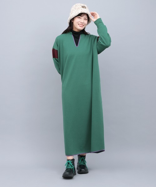 チチカカ(チチカカ)の「裏シャギースリットネックワンピース(ワンピース・レディース・ベージュ/グリーン/ブラック・FREE)」の6枚目の写真