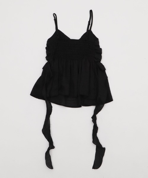 dispark（ディスパーク）の「DISPARK/フロントローズサイドテールキャミ（キャミソール・レディース・ブラック/ベージュ・FREE）」の9枚目の写真