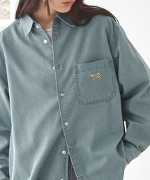 PENNEYS | PENNEYS/ペニーズ 別注 THE FOX ロゴ ワンポイントワッペン刺繍  ヴィンテージ加工 オーバーサイズ レギュラーカラー  デニムシャツ(シャツ/ブラウス)