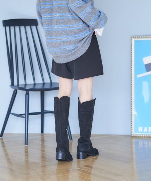 Remind me and forever（リマインドミーアンドフォーエバー）の「【2025AW】サイドステッチロングブーツ（ブーツ・レディース・ダークブラウン/ブラック・X-LARGE/LARGE/MEDIUM/SMALL）」の5枚目の写真