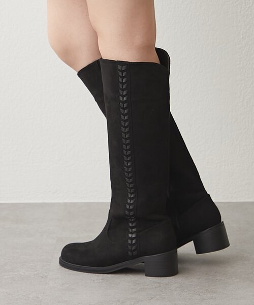 Remind me and forever（リマインドミーアンドフォーエバー）の「【2025AW】サイドステッチロングブーツ（ブーツ・レディース・ダークブラウン/ブラック・X-LARGE/LARGE/MEDIUM/SMALL）」の11枚目の写真