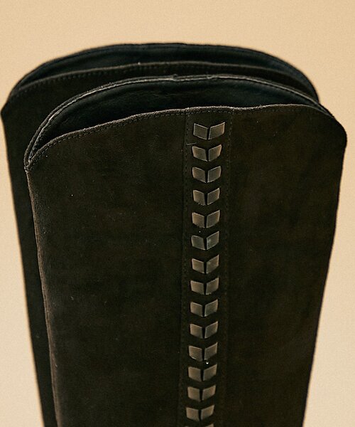 Remind me and forever（リマインドミーアンドフォーエバー）の「【2025AW】サイドステッチロングブーツ（ブーツ・レディース・ダークブラウン/ブラック・X-LARGE/LARGE/MEDIUM/SMALL）」の18枚目の写真