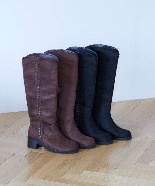 Remind me and forever（リマインドミーアンドフォーエバー）の「【2025AW】サイドステッチロングブーツ（ブーツ・レディース・ダークブラウン/ブラック・X-LARGE/LARGE/MEDIUM/SMALL）」の22枚目の写真