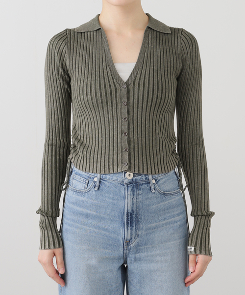 Guess（ゲス）の「GUESS/ゲス GO SHIRRED TIE CARDIGAN（ニット/セーター・レディース・チャコールグレー・SMALL）」の9枚目の写真