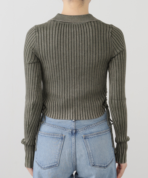 Guess（ゲス）の「GUESS/ゲス GO SHIRRED TIE CARDIGAN（ニット/セーター・レディース・チャコールグレー・SMALL）」の13枚目の写真