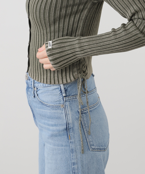 Guess（ゲス）の「GUESS/ゲス GO SHIRRED TIE CARDIGAN（ニット/セーター・レディース・チャコールグレー・SMALL）」の17枚目の写真