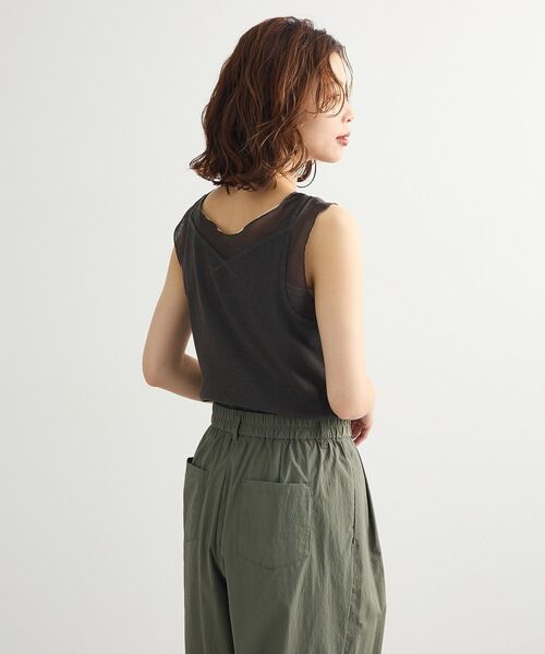 Sugar spoon（シュガースプーン）の「・SUGAR SPOON シアー切替タンクトップⅡ（タンクトップ・レディース・ブラック/オフホワイト/チャコールグレー/ライトグレー・FREE）」の8枚目の写真