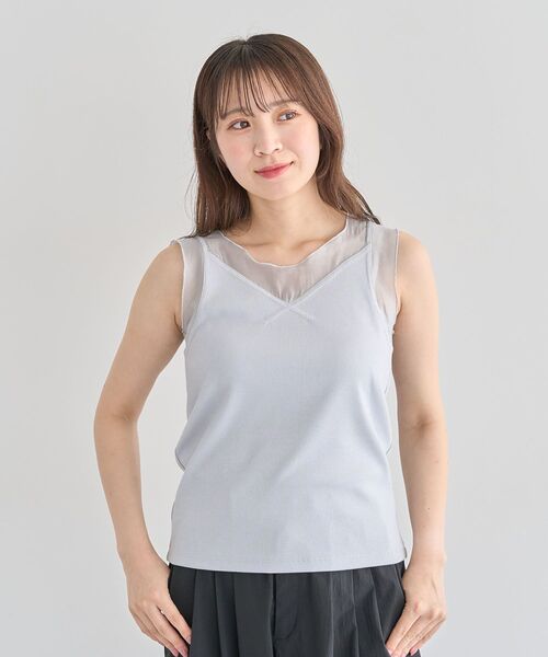 Sugar spoon（シュガースプーン）の「・SUGAR SPOON シアー切替タンクトップⅡ（タンクトップ・レディース・ブラック/オフホワイト/チャコールグレー/ライトグレー・FREE）」の17枚目の写真