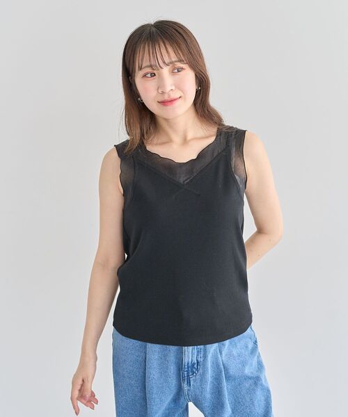 Sugar spoon（シュガースプーン）の「・SUGAR SPOON シアー切替タンクトップⅡ（タンクトップ・レディース・ブラック/オフホワイト/チャコールグレー/ライトグレー・FREE）」の18枚目の写真