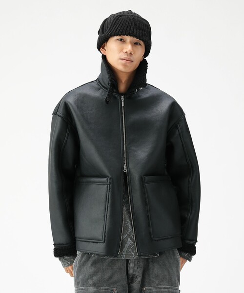 別注】UNIVERSAL OVERALL / Synthetic leather Jacket（ブルゾン