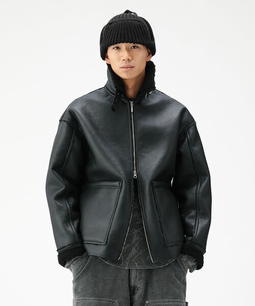 別注】UNIVERSAL OVERALL / Synthetic leather Jacket（ブルゾン