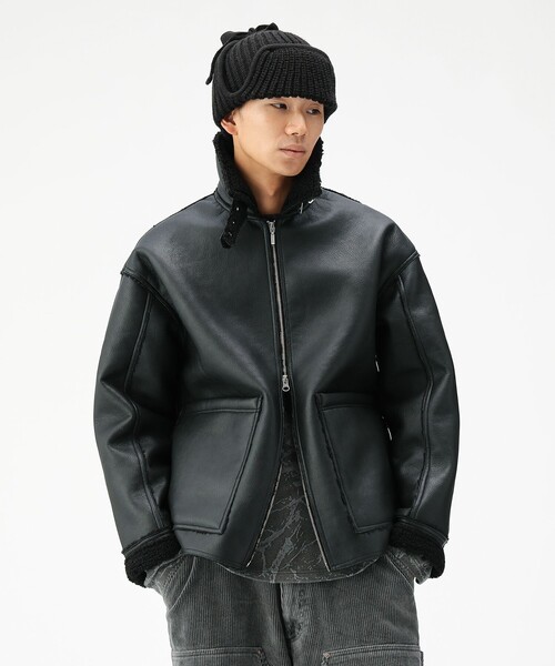 セール】【別注】UNIVERSAL OVERALL / Synthetic leather Jacket