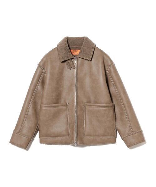UNIVERSAL OVERALL（ユニバーサルオーバーオール）の「【別注】UNIVERSAL OVERALL / Synthetic leather Jacket（ブルゾン・メンズ・ブラック/ブラウン・MEDIUM/SMALL/LARGE/X-LARGE）」の9枚目の写真