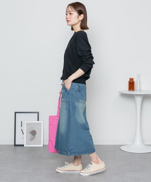 RCD(アールシーディー)の「9.5OZストレッチデニムベイカースカート(デニムスカート・レディース・ネイビー/ブルー・4L/3L/LL/L/M)」の20枚目の写真