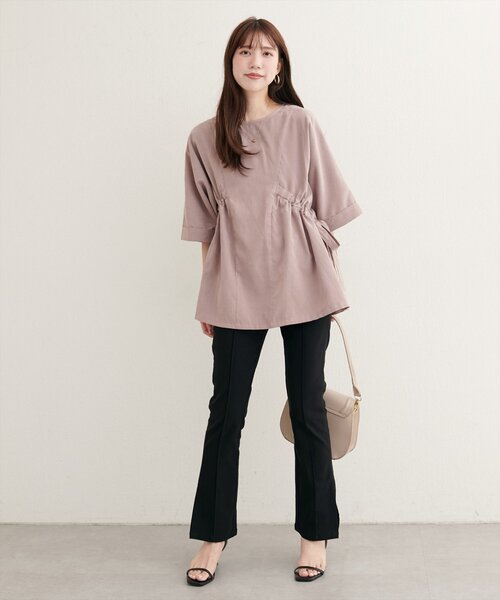 セール】【WEB限定】サイドドロスト7分袖ブラウス（シャツ/ブラウス