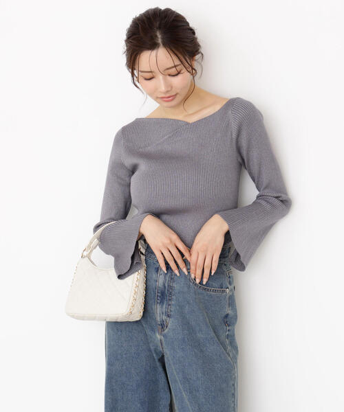 PROPORTION BODY DRESSING(プロポーションボディドレッシング)の「<ハンドウォッシャブル>ニュアンスネックラメリブニット / 1215270916(ニット/セーター・レディース・ベージュ/ダークグレー/ホワイト系その他・SMALL/MEDIUM)」の5枚目の写真