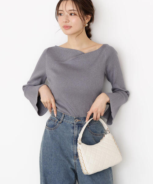 PROPORTION BODY DRESSING(プロポーションボディドレッシング)の「<ハンドウォッシャブル>ニュアンスネックラメリブニット / 1215270916(ニット/セーター・レディース・ベージュ/ダークグレー/ホワイト系その他・SMALL/MEDIUM)」の7枚目の写真