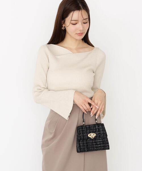 PROPORTION BODY DRESSING(プロポーションボディドレッシング)の「<ハンドウォッシャブル>ニュアンスネックラメリブニット / 1215270916(ニット/セーター・レディース・ベージュ/ダークグレー/ホワイト系その他・SMALL/MEDIUM)」の12枚目の写真