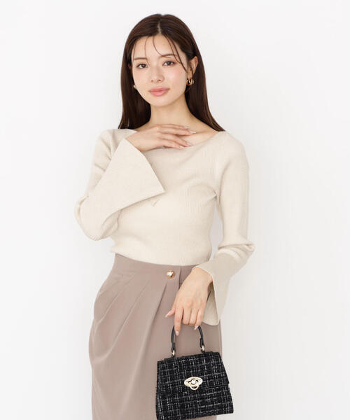 PROPORTION BODY DRESSING(プロポーションボディドレッシング)の「<ハンドウォッシャブル>ニュアンスネックラメリブニット / 1215270916(ニット/セーター・レディース・ベージュ/ダークグレー/ホワイト系その他・SMALL/MEDIUM)」の13枚目の写真