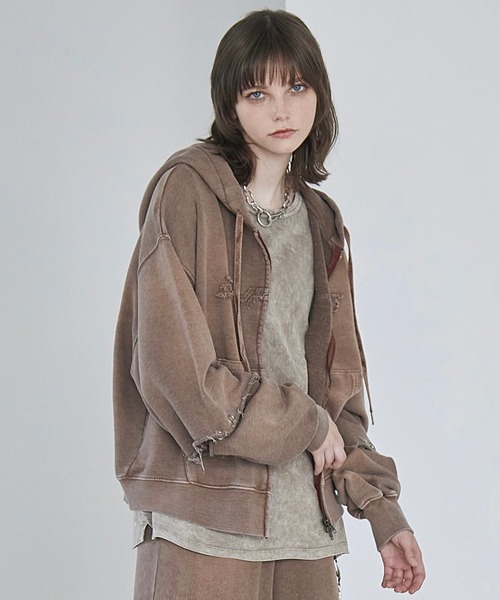 mo_pupil様 Spielio】Vintage-like detachable sweatshirt hoodie/ヴィンテージ