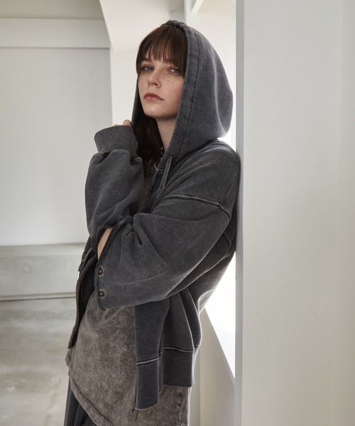 mo_pupil様 Spielio】Vintage-like detachable sweatshirt hoodie/ヴィンテージ