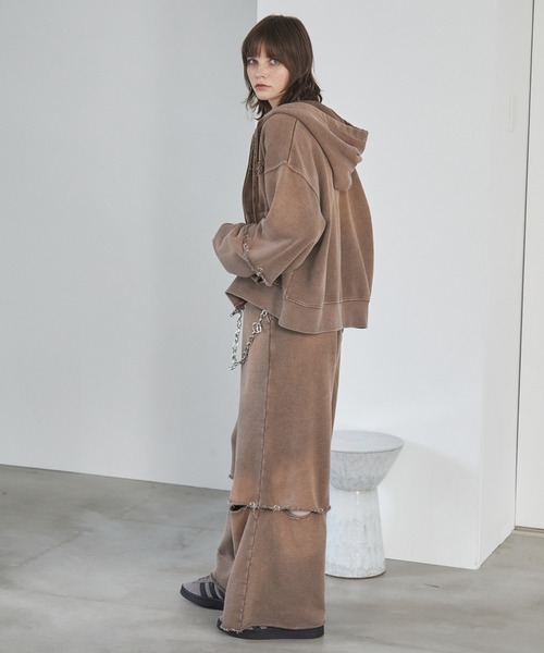 Spielio(シュピーリオ)の「【Spielio】Vintage-like detachable sweatshirt hoodie/ヴィンテージライクデタッチャブルスウェットパーカー(2WAY)(パーカー・メンズ・ブラック/ブラウン/グレー・S/M/L)」の19枚目の写真