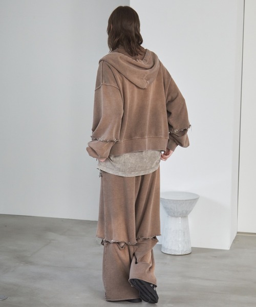 Spielio(シュピーリオ)の「【Spielio】Vintage-like detachable sweatshirt hoodie/ヴィンテージライクデタッチャブルスウェットパーカー(2WAY)(パーカー・メンズ・ブラック/ブラウン/グレー・S/M/L)」の21枚目の写真