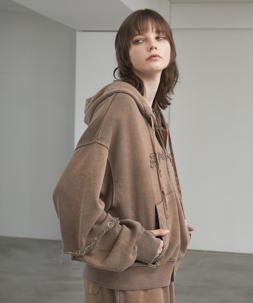 Spielio(シュピーリオ)の「【Spielio】Vintage-like detachable sweatshirt hoodie/ヴィンテージライクデタッチャブルスウェットパーカー(2WAY)(パーカー・メンズ・ブラック/ブラウン/グレー・S/M/L)」の22枚目の写真