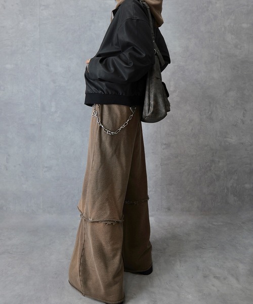 Spielio(シュピーリオ)の「【Spielio】Vintage-like detachable sweatshirt hoodie/ヴィンテージライクデタッチャブルスウェットパーカー(2WAY)(パーカー・メンズ・ブラック/ブラウン/グレー・S/M/L)」の14枚目の写真