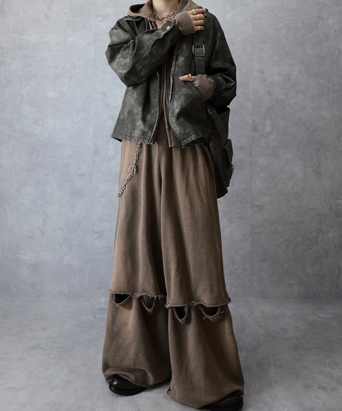 Spielio(シュピーリオ)の「【Spielio】Vintage-like detachable sweatshirt hoodie/ヴィンテージライクデタッチャブルスウェットパーカー(2WAY)(パーカー・メンズ・ブラック/ブラウン/グレー・S/M/L)」の15枚目の写真