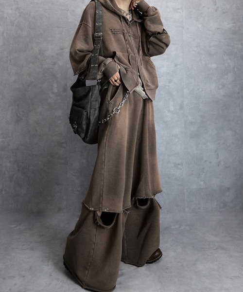 Spielio(シュピーリオ)の「【Spielio】Vintage-like detachable sweatshirt hoodie/ヴィンテージライクデタッチャブルスウェットパーカー(2WAY)(パーカー・メンズ・ブラック/ブラウン/グレー・S/M/L)」の10枚目の写真