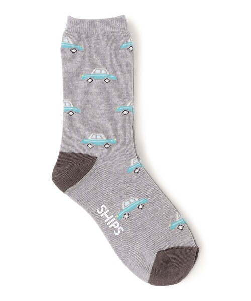 SHIPS（シップス）の「SHIPS KIDS: くるま柄 ソックス（ソックス/靴下・キッズ・ライトグレー/ベージュ/ブルー系その他・LARGE/MEDIUM/X-SMALL/SMALL）」の2枚目の写真
