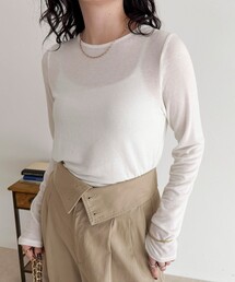 fredy emue | ウールブレンドシアーロンTシャツ(Tシャツ/カットソー)