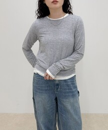 fredy emue | ウールブレンドシアーロンTシャツ(Tシャツ/カットソー)