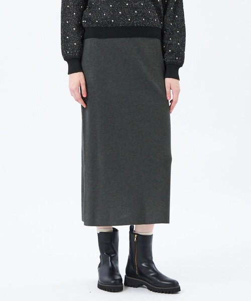 MACKINTOSH PHILOSOPHY（ﾏｯｷﾝﾄｯｼｭ ﾌｨﾛｿﾌｨｰ）の「【WEB&一部店舗限定】ニットスカート（スカート・レディース・チャコールグレー/グレー系その他/ブラック・38）」の2枚目の写真